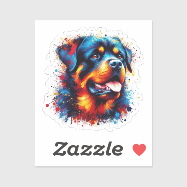 Paint Spritzer Rottweiler Aufkleber (Blatt)