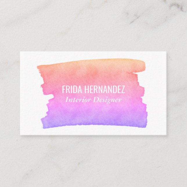 Paint Stripes Eleganter Rosa Gold Minimal Visitenkarte (Vorderseite)