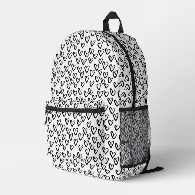 Paint Stroke Herzmuster Bedruckter Rucksack (Rückseitige Ecke Rechts)