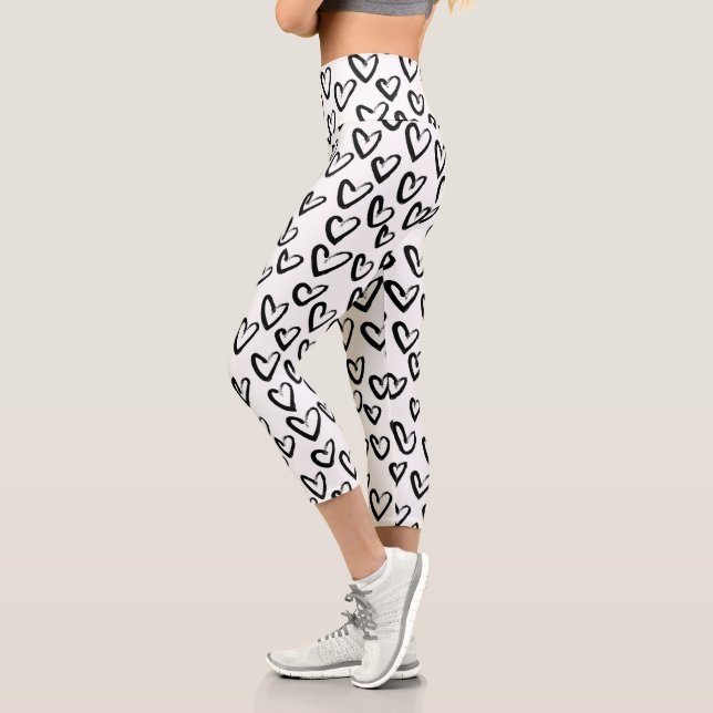 Paint Stroke Herzmuster Capri Leggings (Links)