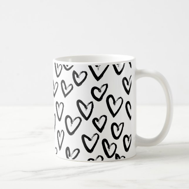 Paint Stroke Herzmuster Kaffeetasse (Rechts)
