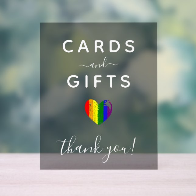 Paint Stroke Pride Herzkarten und Geschenke Acrylschild (Neutral)