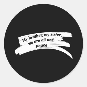 Paint Stroke Wide Peace Message Runder Aufkleber