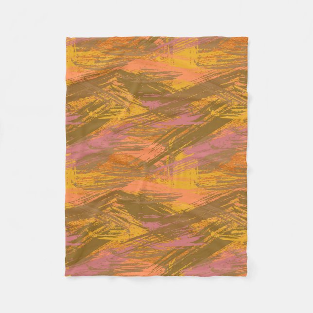 Paint Strokes Autumn Hues Fleecedecke (Vorderseite)