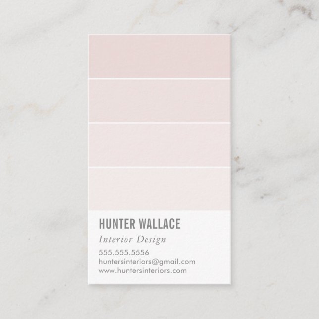 PAINT SWATCH CHIP moderne Dekoration ombre blush r Visitenkarte