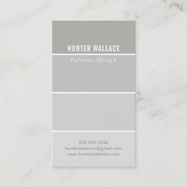 PAINT SWATCH CHIP moderne Dekoration ombre gray Visitenkarte (Vorderseite)