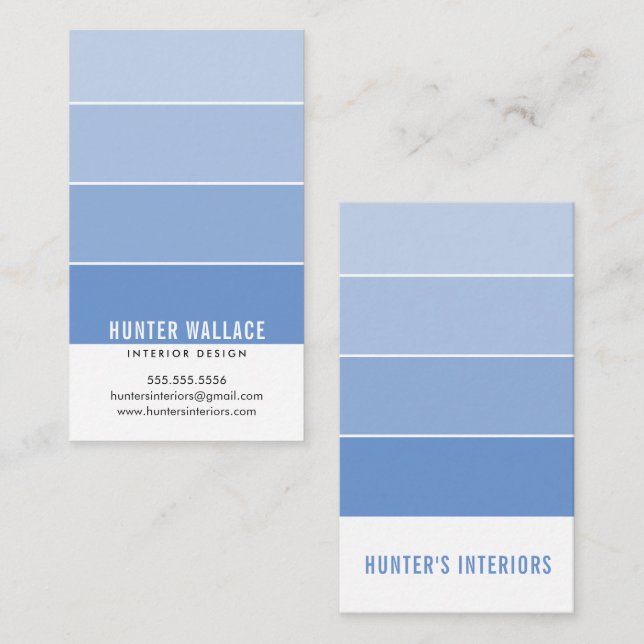 PAINT SWATCH CHIP moderne Inneneinrichtung ombre b Visitenkarte (Vorne/Hinten)