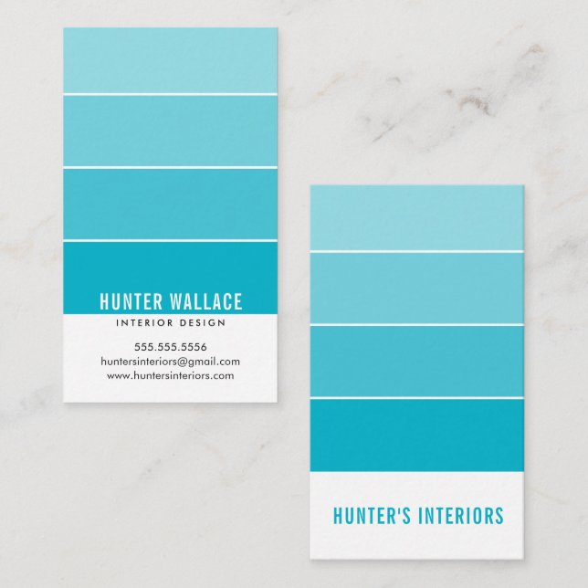 PAINT SWATCH CHIP moderne Inneneinrichtung ombre b Visitenkarte (Vorne/Hinten)