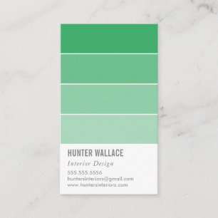 PAINT SWATCH CHIP moderne ombre Smaraggrün Visitenkarte