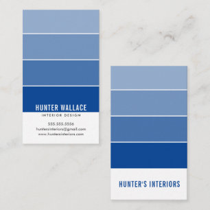 PAINT SWATCH CHIP modernes Design ombre Royal blue Visitenkarte