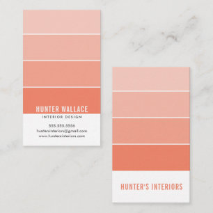 PAINT SWATCH CHIP Modernes Interieur Orange Visitenkarte