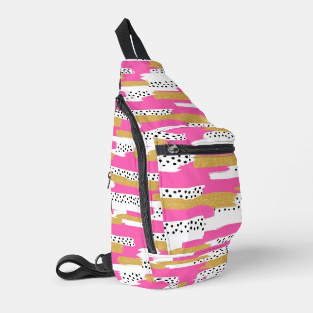 Paint The Day: Abstrakt Chic Crossbody Bag (Linke Seite)