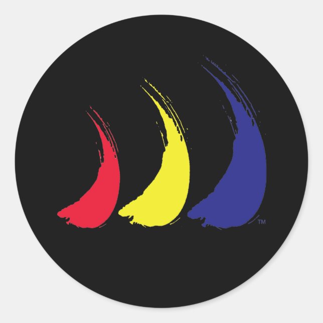 Paint-The-Wind Splashy Sails_on black Runder Aufkleber (Vorderseite)