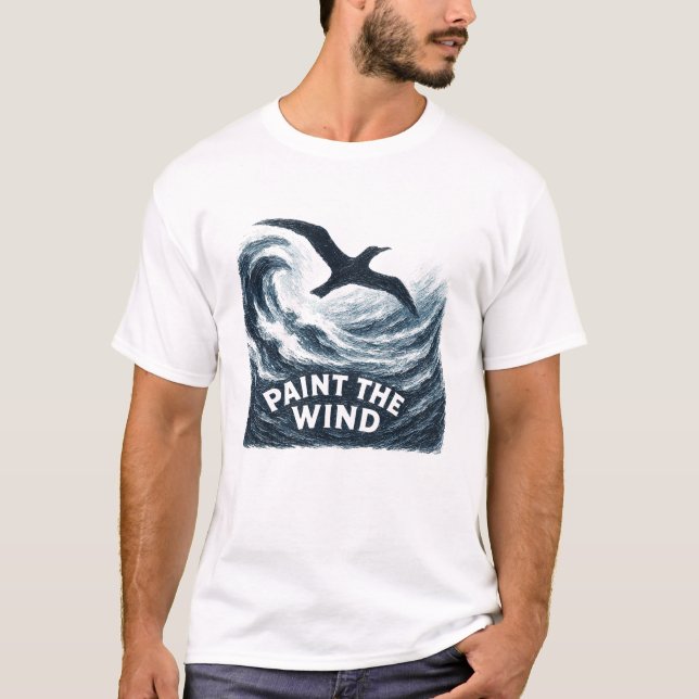 Paint The Wind Stormy Brush Bird T-Shirt (Vorderseite)