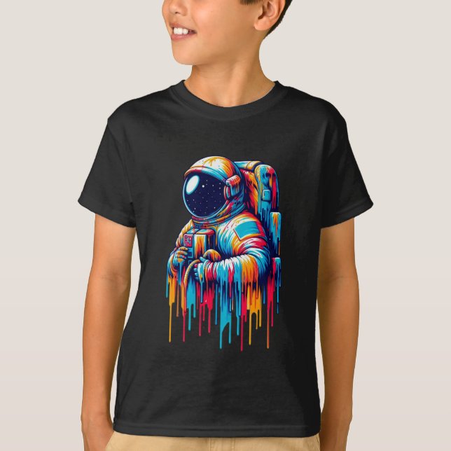 Paint Tropfen Astronaut T-Shirt (Vorderseite)
