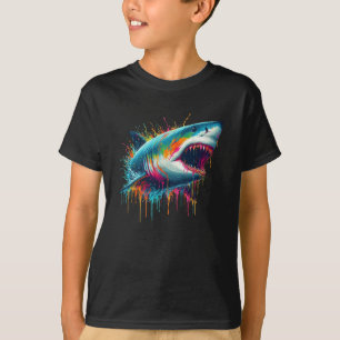 Paint Tropfen Great White Shark T-Shirt