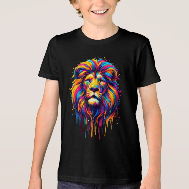 Paint Tropfen Lion Tri-Blend Shirt (Vorderseite)