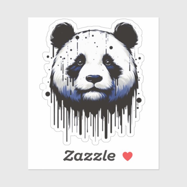 Paint Tropfen Panda Aufkleber (Blatt)