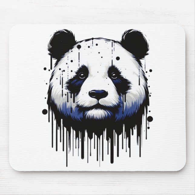 Paint Tropfen Panda Mousepad (Vorne)
