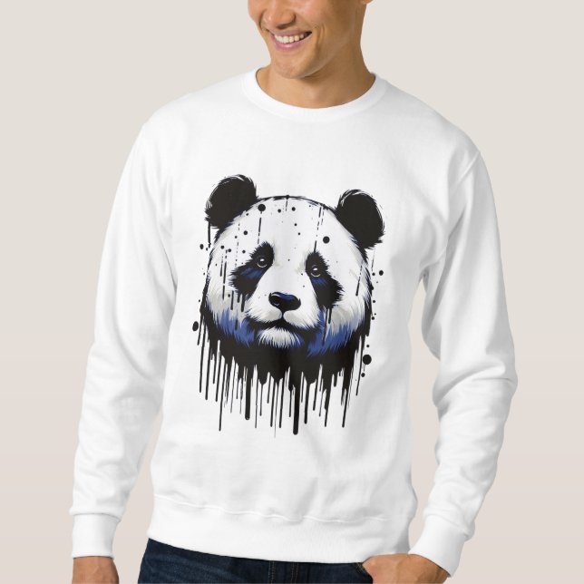 Paint Tropfen Panda Sweatshirt (Vorderseite)