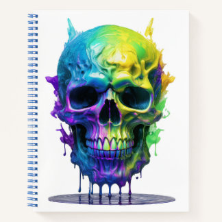 Paint Tropfen Skull Notebook Notizbuch