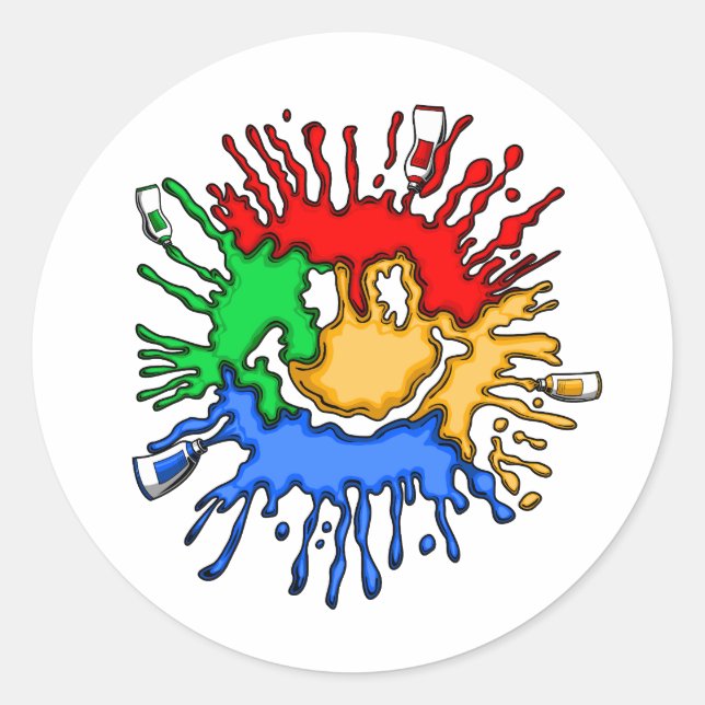 Paint Tube Smile Runder Aufkleber (Vorderseite)