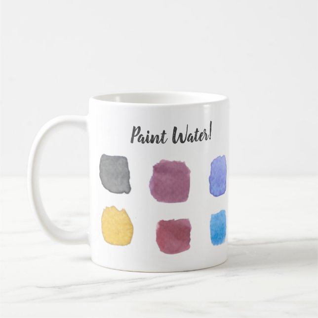 Paint Water Watercolor Artist Name Monogram Kaffeetasse (Links)