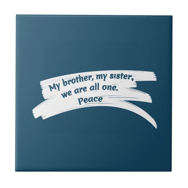 Paint Wide Peace Message Fliese (Vorderseite)