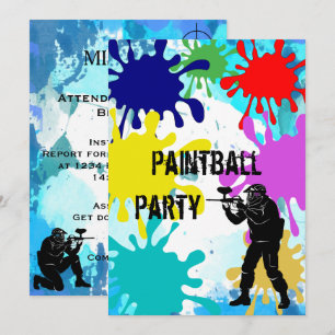 Paintball-40. Geburtstag Einladung