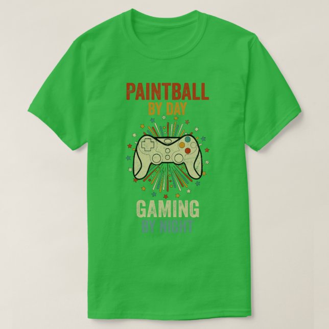 Paintball bei Tag Gaming bei Nacht T-Shirt (Design vorne)