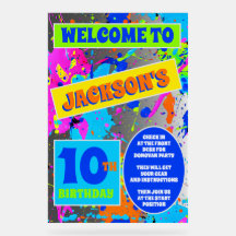 Paintball Birthday Party Akryllische Zeichen