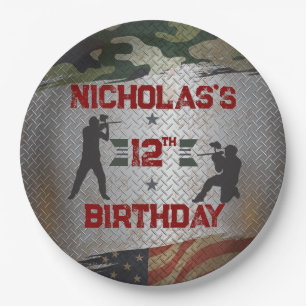 Paintball Birthday Party Militärische Camouflage U Pappteller
