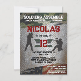 Paintball Birthday Party Militärische Camouflage U Postkarte