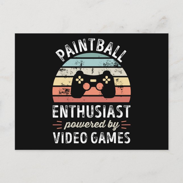 Paintball-Enthusiasten mit Videospielen Postkarte (Vorderseite)