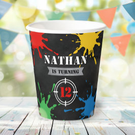 Paintball Fun Paint Spritzer Kindergeburtstag Part Pappbecher