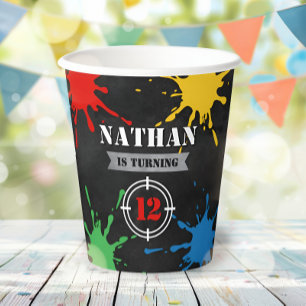 Paintball Fun Paint Spritzer Kindergeburtstag Part Pappbecher