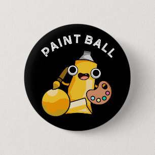 Paintball Funny Paint Pun Dark BG Button