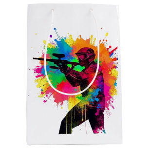 Paintball Gamer Farbgestaltung Mittlere Geschenktüte