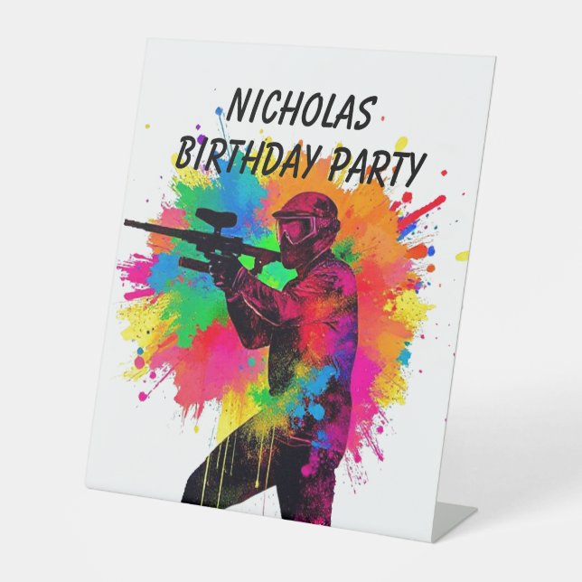 Paintball Gamer Farbgestaltung Sockelschild (Vorderseite)