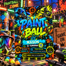 Paintball-Geburtstagsfeier Neon-Graffiti