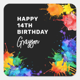 Paintball-Geburtstagsfeier Quadratischer Aufkleber