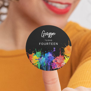 Paintball-Geburtstagsfeier Runder Aufkleber