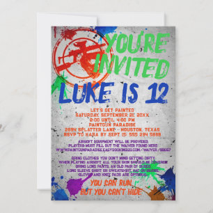 Paintball Geburtstagsparty Einladung