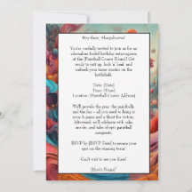 Paintball Geburtstagsparty Einladungskarte