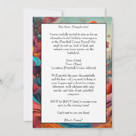 Paintball Geburtstagsparty Einladungskarte