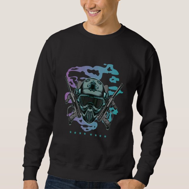 Paintball-Helm Holzfeld Speedball-Farbe Luft  Sweatshirt (Vorderseite)