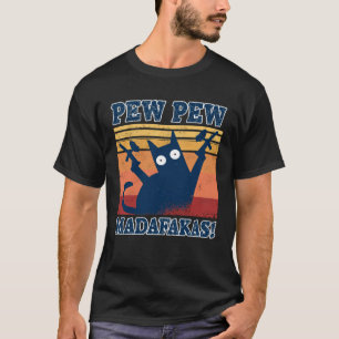 Paintball-Katze Pew Pew Madafakas Verrückte Katze  T-Shirt