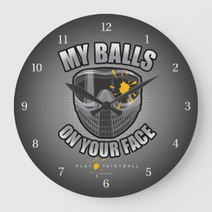 Paintball On Your Face Large Clock Große Wanduhr