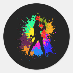 Paintball Paint Shooting Paintballer Air Gun Runder Aufkleber