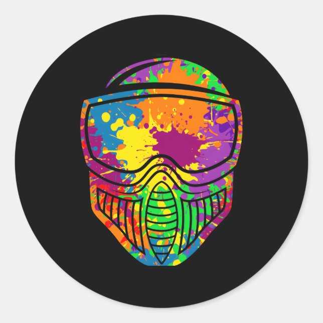 Paintball Paint Shooting Paintballer Air Gun Runder Aufkleber (Vorderseite)